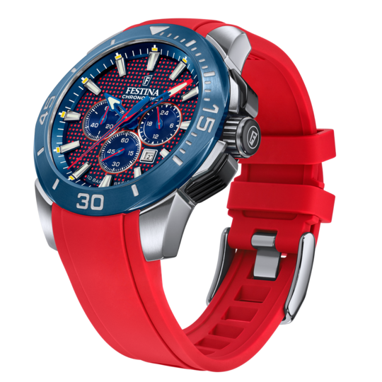 FESTINA CHRONO BIKE WATCH F20642 2 RED RUBBER STRAP MEN S