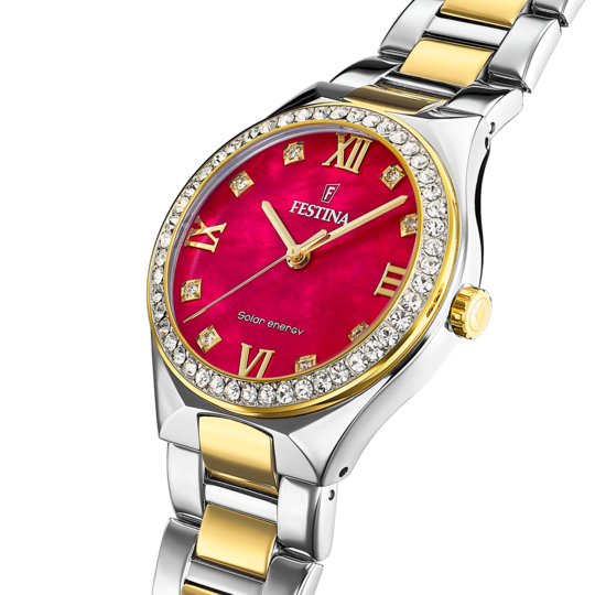 FESTINA DAMES ROOD SOLAR ENERGY 316L ROESTVRIJ STAAL F20659/3