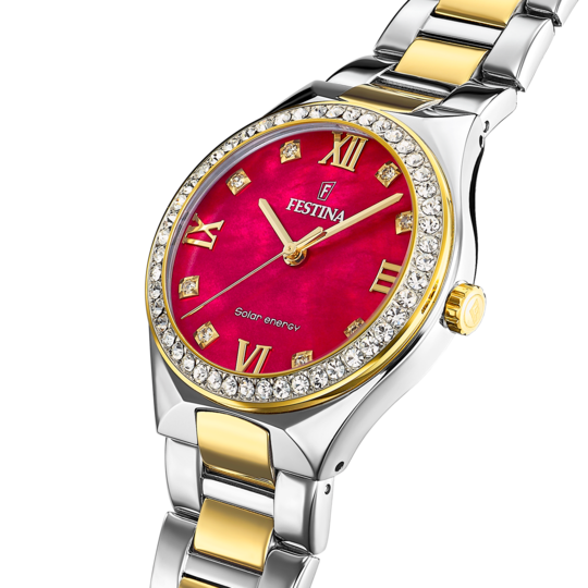 FESTINA ENERGIA SOLAR F20659/3 VERMELHO AÇO INOXIDÁVEL 316L, MULHER