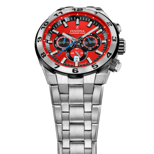 MEN'S FESTINA CHRONO BIKE RED WATCH WITH STAINLESS STEEL STRAP F20670/5