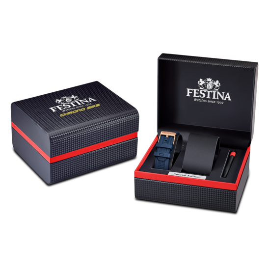 FESTINA HORLOGE SPECIAL EDITIONS F20524/1 BLAUW STALEN BAND, HEREN