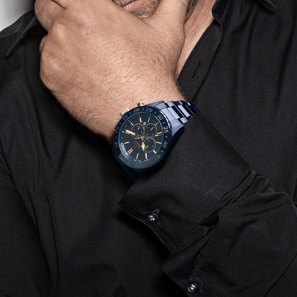 FESTINA HERREN UHR KERAMIK F20576/1 BLAU/ROSÉGOLD, EDELSTAHL ARMBAND