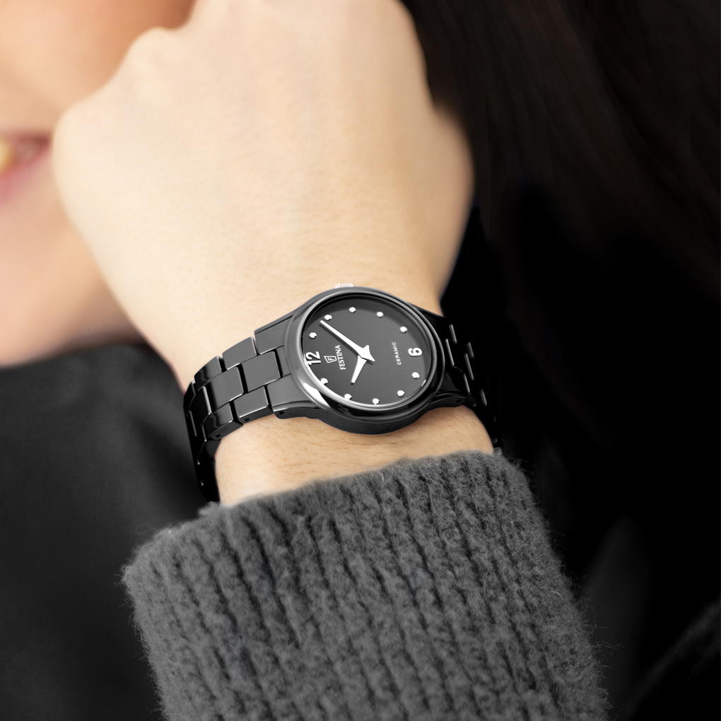 Festina women's black Ceramic Ceramic watch bracelet F20751/7