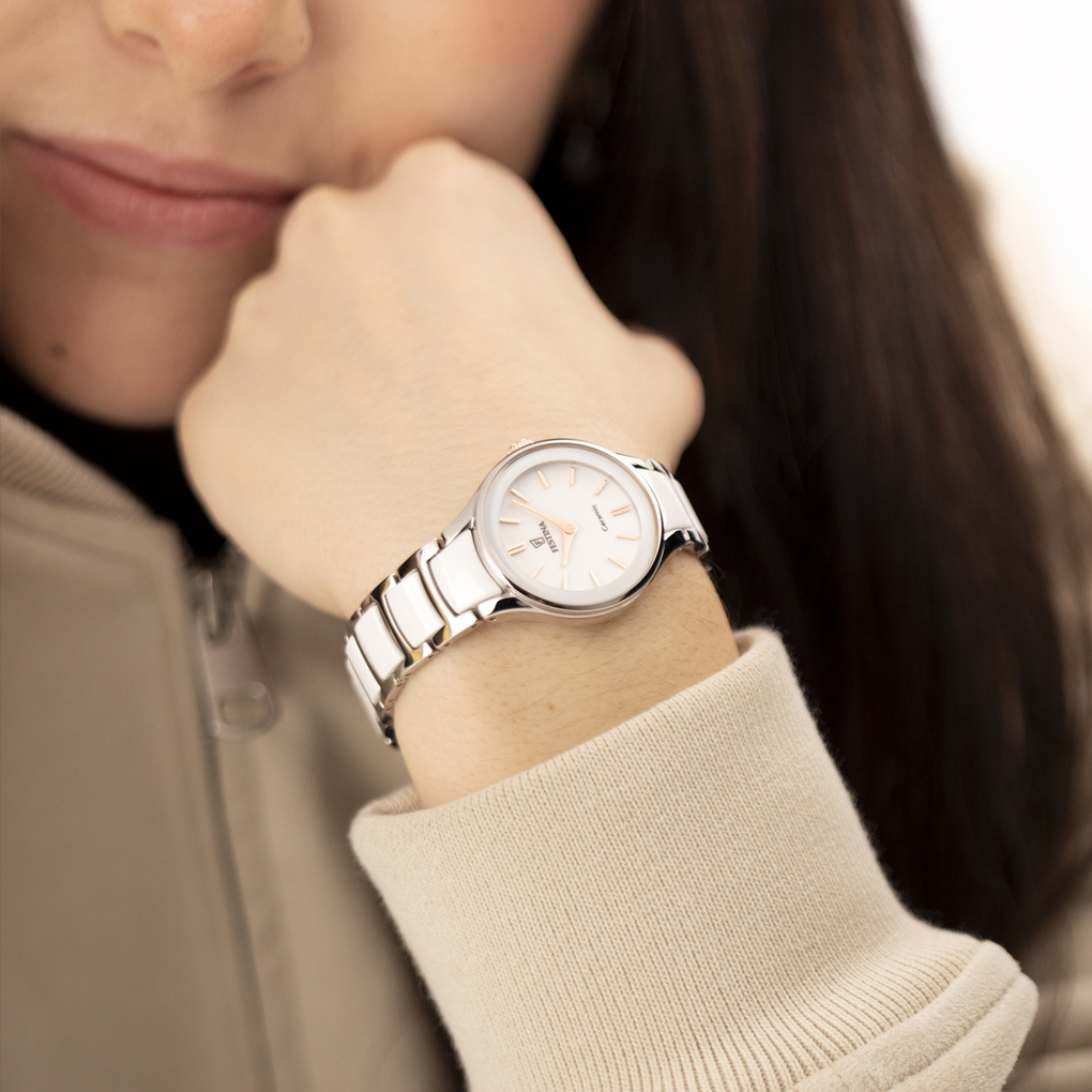 Festina women's white Ceramic stainless steel watch bracelet F20752/1