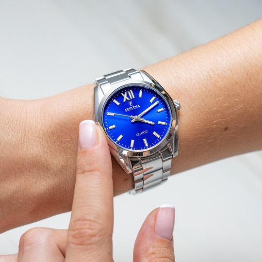 RELÓGIO FESTINA F20622/E COLEÇÃO ALEGRIA, AZUL CORREIA DE AÇO, MULHER