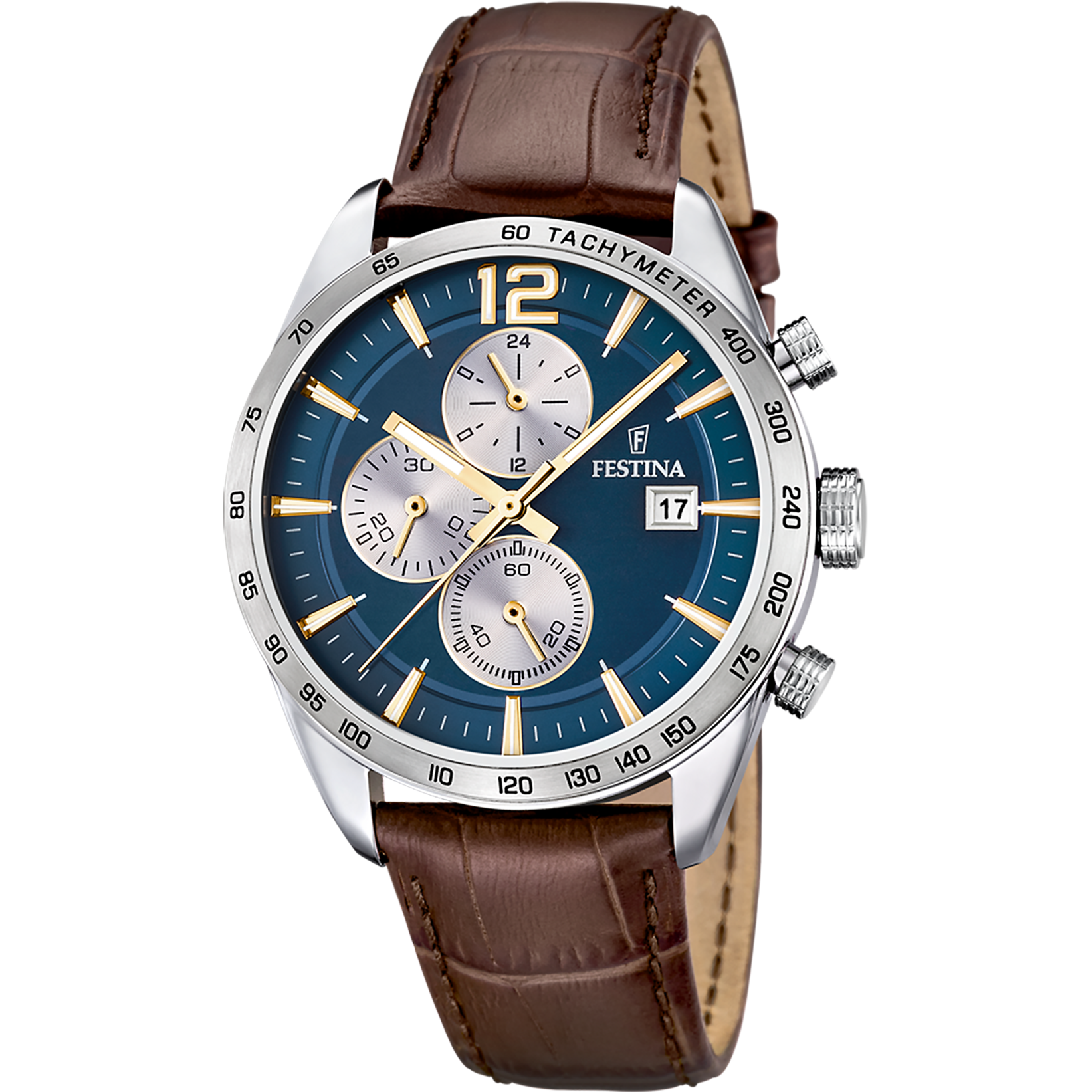 Reloj festina f16760/7 azul correa de cuero, hombre