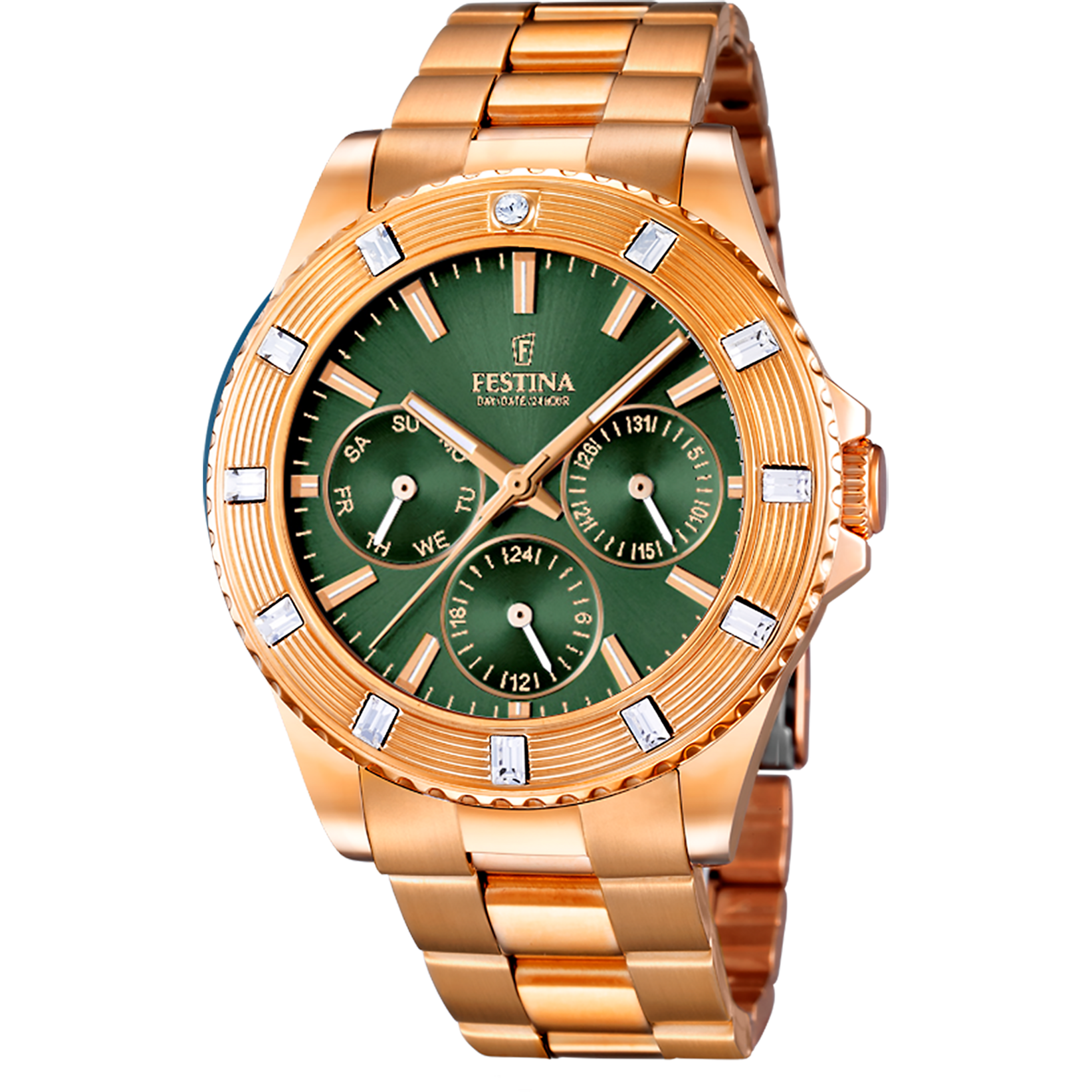Festina Orologio Donna F16787/2: Quadrante E Bracciale Rosa In Acciaio Inox, Movimento Quarzo, Impermeabile 50m - 3