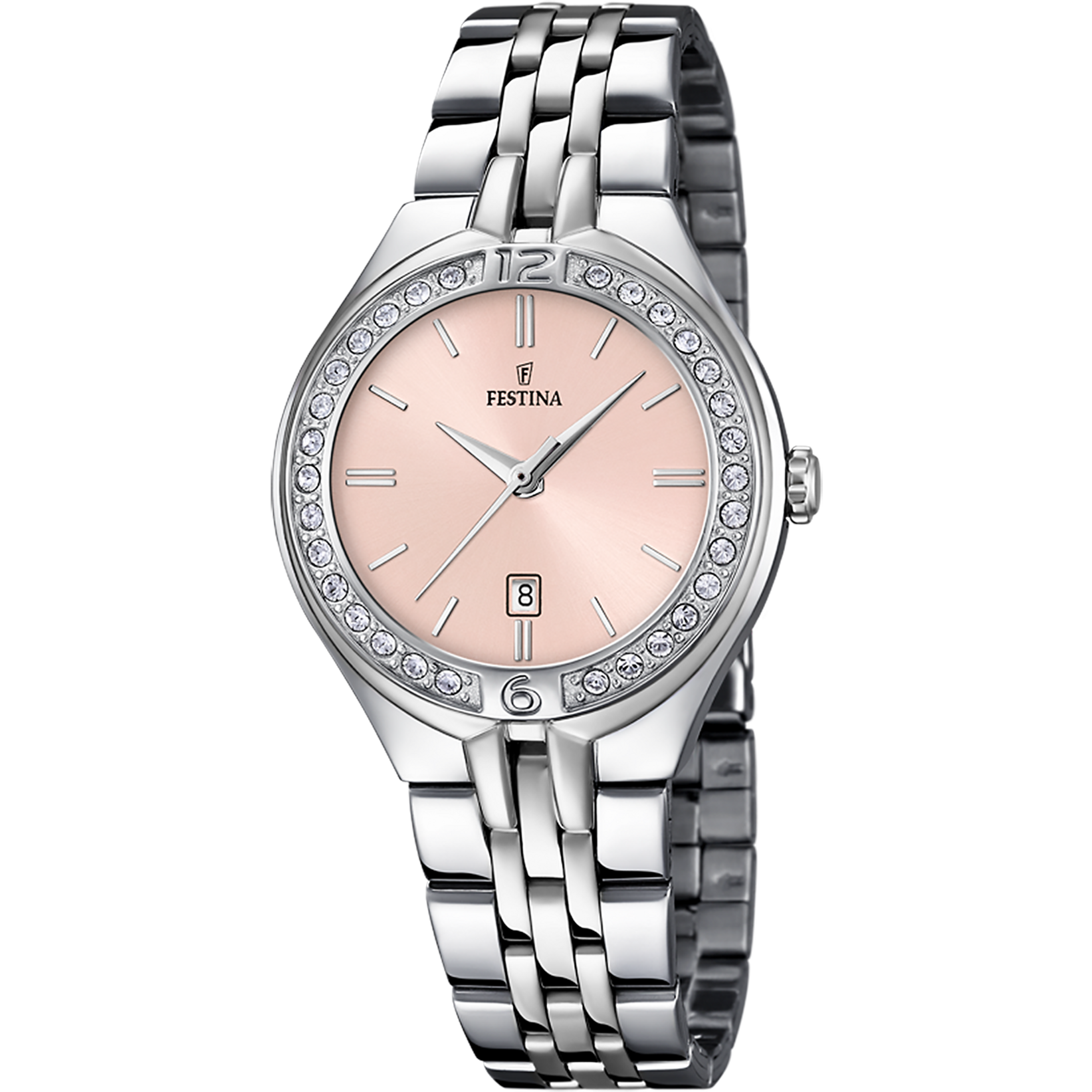 Montre Festina Pour Femme En Acier Rose - Mouvement Quartz, Bracelet En Acier, Modèle F20338/1