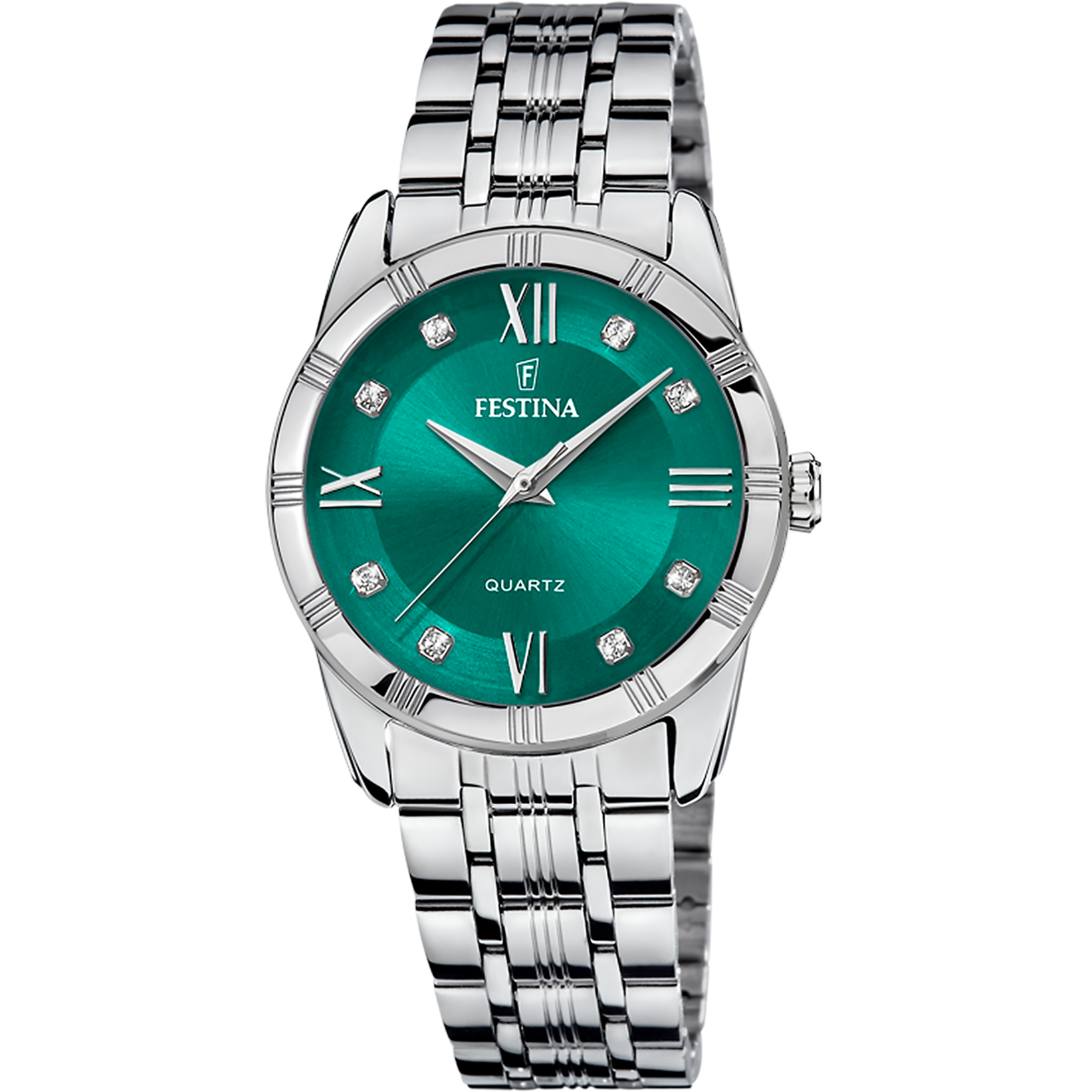 FESTINA WATCH F16940 F GREEN STAINLESS STEEL 316L STRAP WOMEN