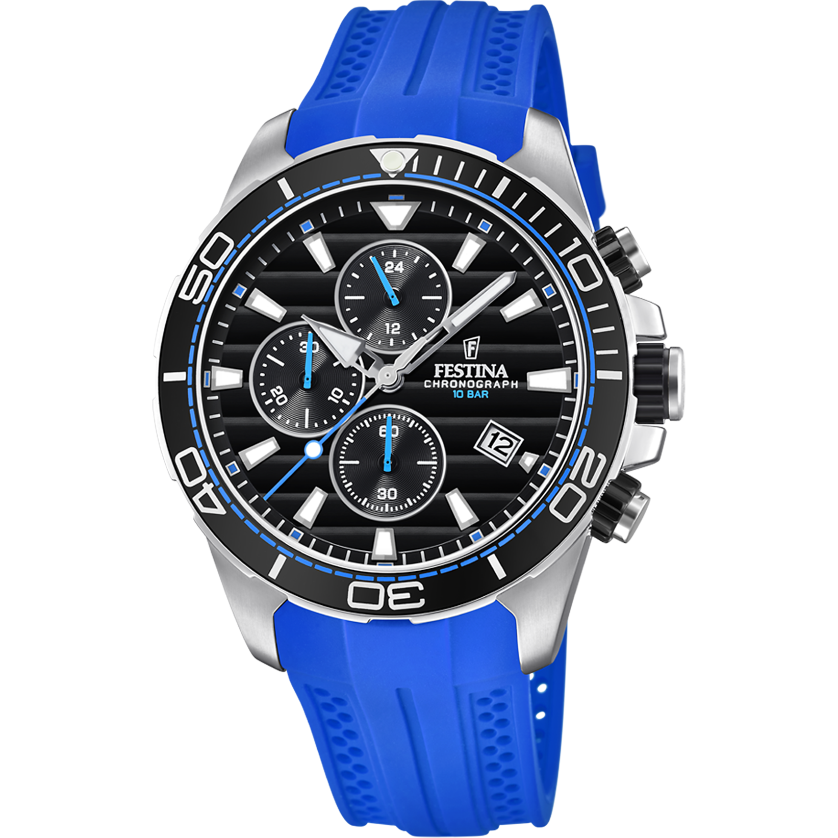 FESTINA THE ORIGINALS WATCH F20370/5 BLUE, RUBBER STRAP, MEN'S.