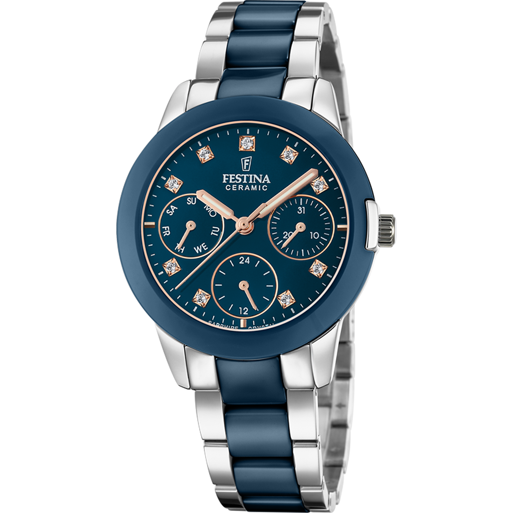 Reloj Festina Mujer F20506/2 Esfera azul correa malla milanesa azul