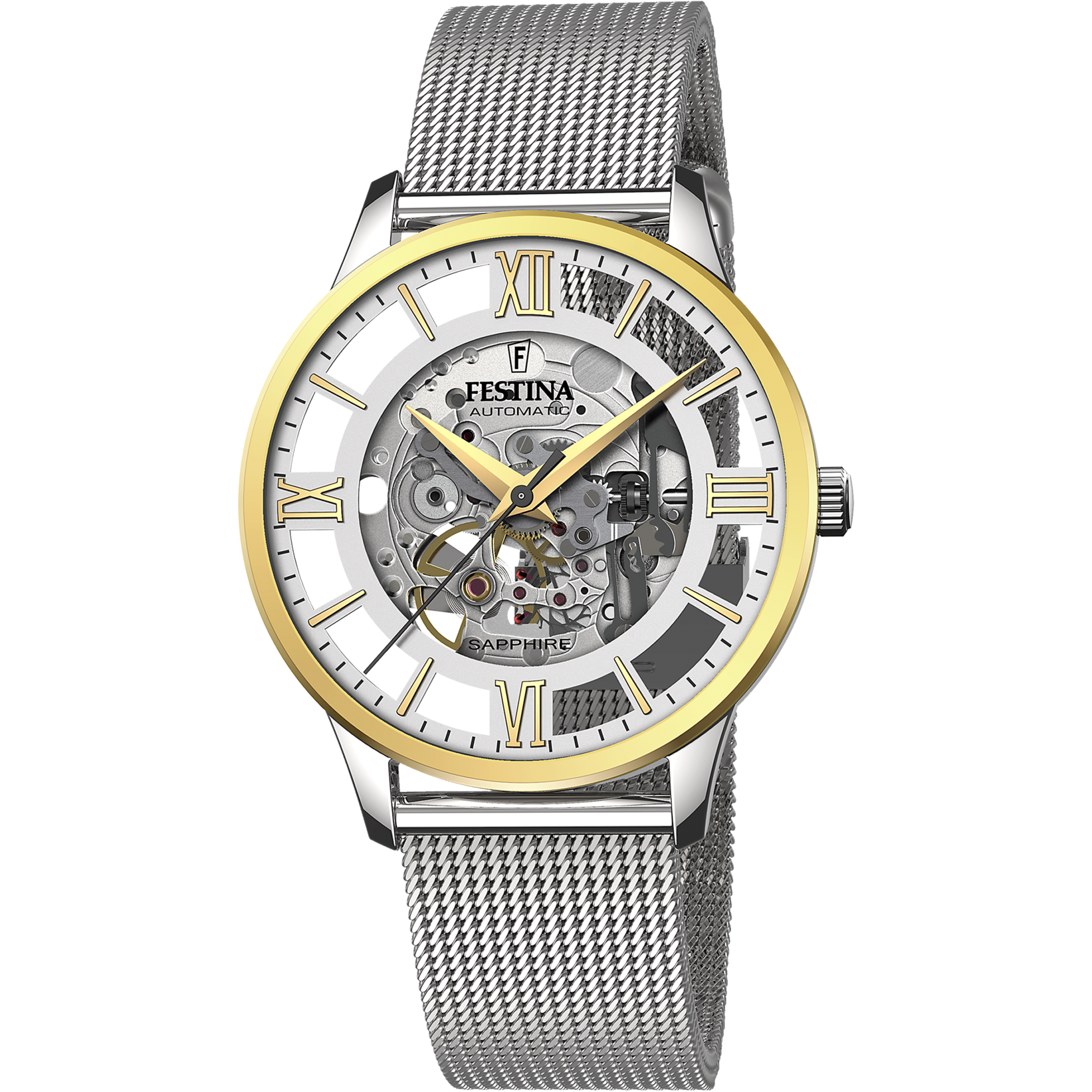 RELOJ DE HOMBRE FESTINA AUTOMATIC SKELETON F20667/1 CON ESFERA DORADA