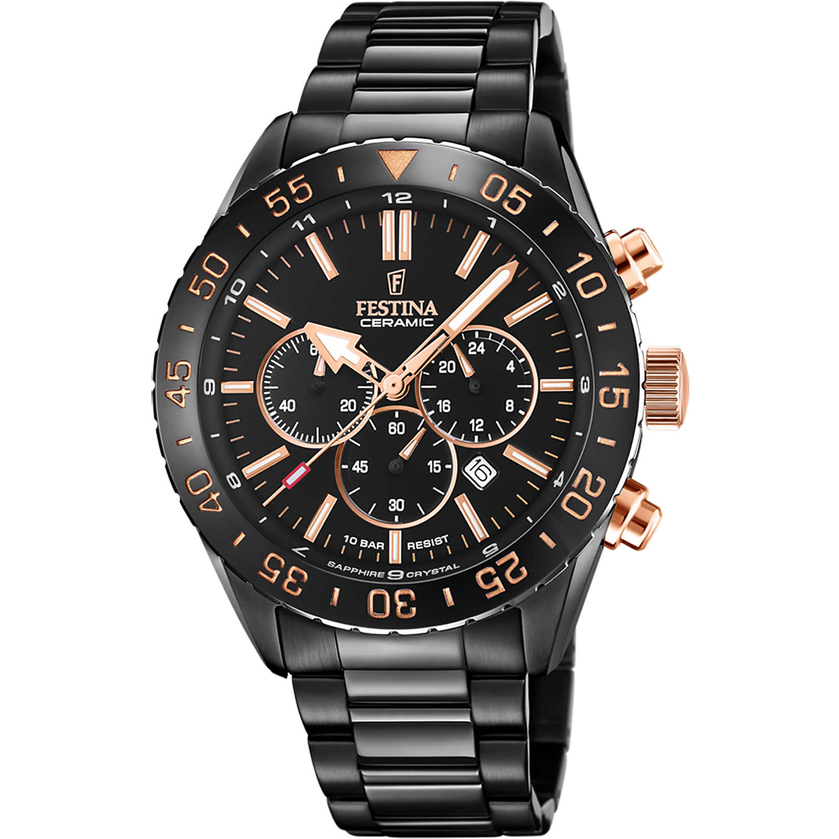 MONTRE FESTINA F20577 1 NOIR BRACELET EN ACIER HOMME