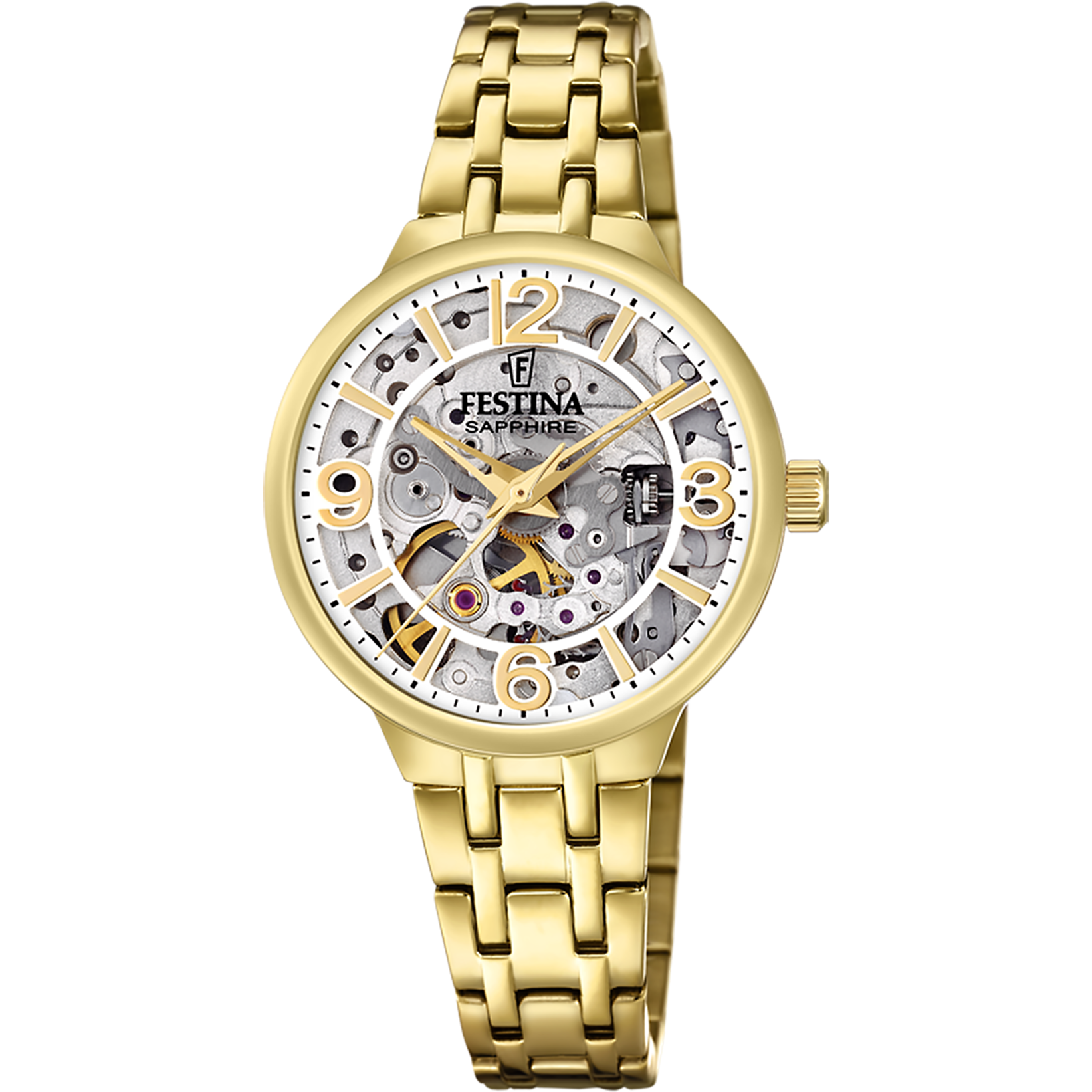 RELOJ DE HOMBRE FESTINA AUTOMATIC SKELETON F20667/1 CON ESFERA DORADA