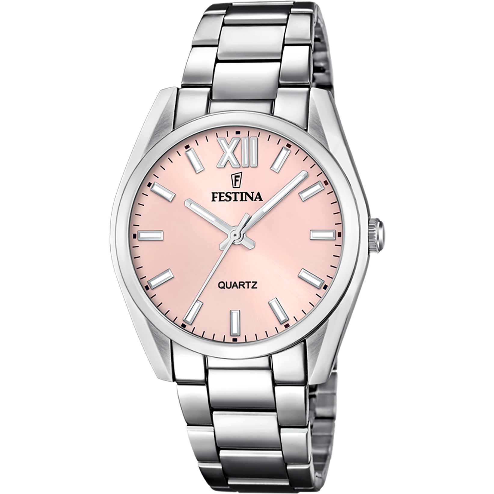 Reloj Festina mujer F20602/1 esfera gris plata correa de acero 316L color  IP rosa