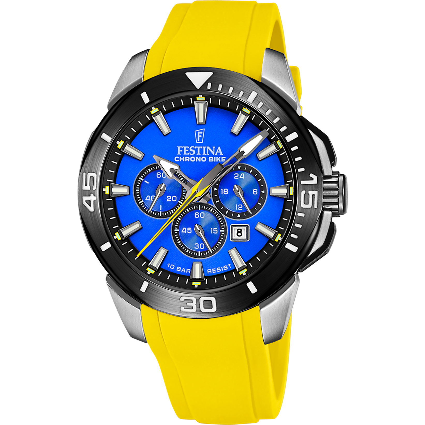 Comprar online Reloj Festina hombre acero IP azul bicolor amarillo  cronómetro F20564/1 en oferta y sin gastos de envío
