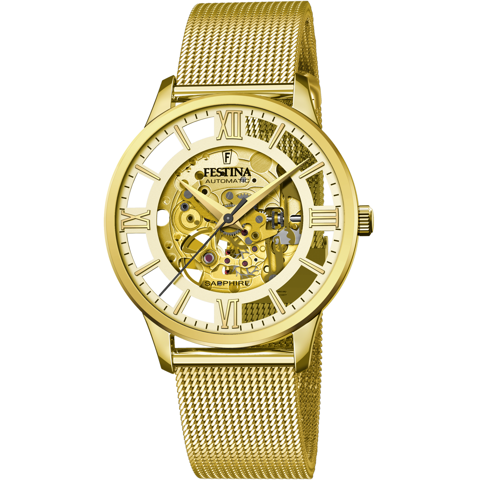 RELOJ DE HOMBRE FESTINA AUTOMATIC SKELETON F20667/1 CON ESFERA DORADA