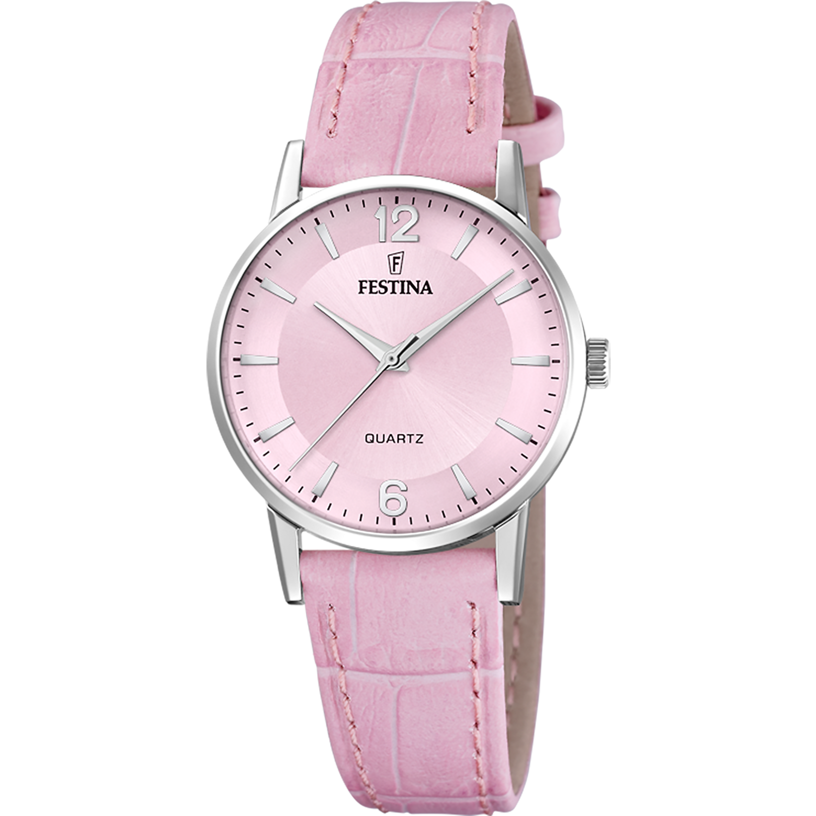 FESTINA Orologio Da Donna 16021/9 | Cassa Acciaio 34 Mm, Bracciale In Pelle, Vetro Minerale, Giorno E 24h