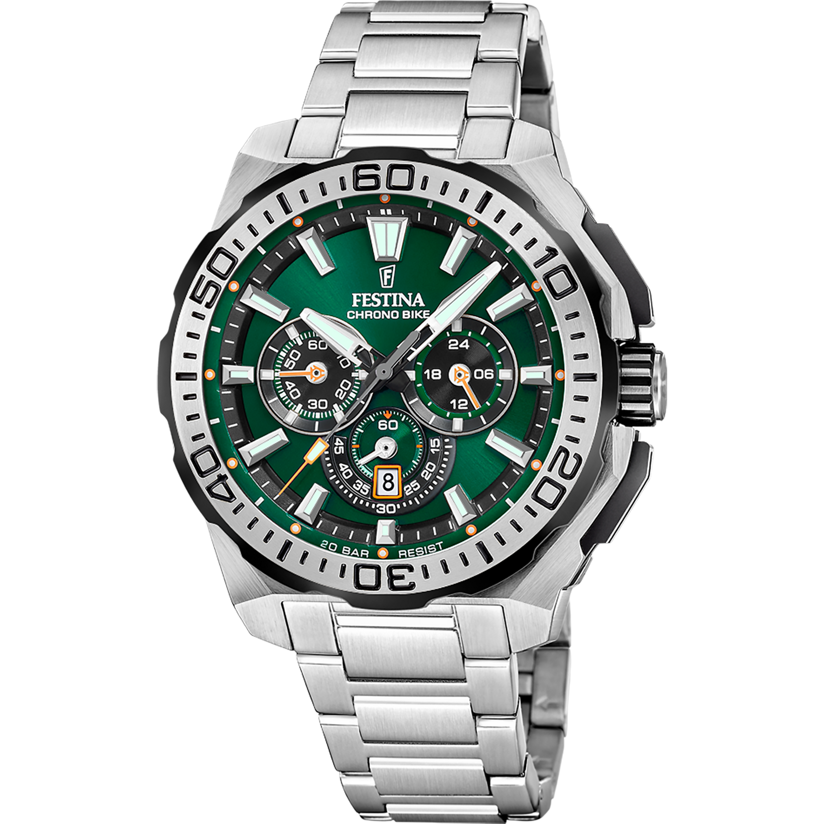 Festina Herren-Chronograph Stahl/Grün F20560/4