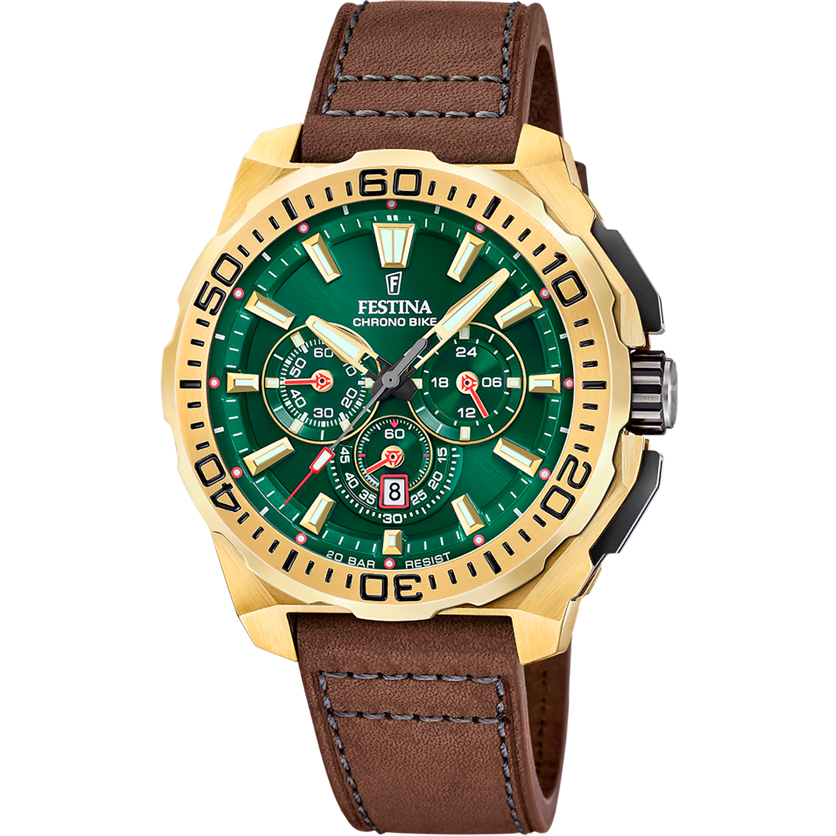 MONTRE HOMME FESTINA CHRONO BIKE F20728/2 VERT BRACELET EN CUIR