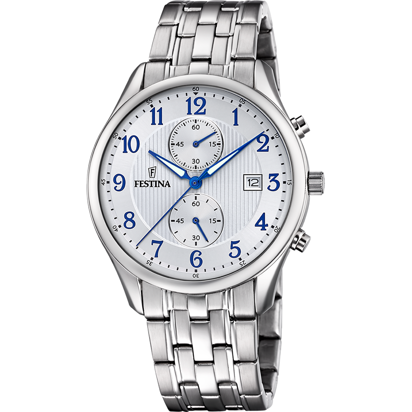 Festina Orologio Uomo Analogico Al Quarzo F6840/2 – Cassa In Acciaio, Bracciale Inox, Datario, 3 Bar