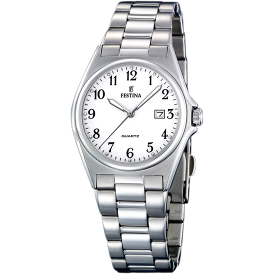 MONTRE FESTINA CLASSICS F16375/1 BLANC, BRACELET EN ACIER, FEMME