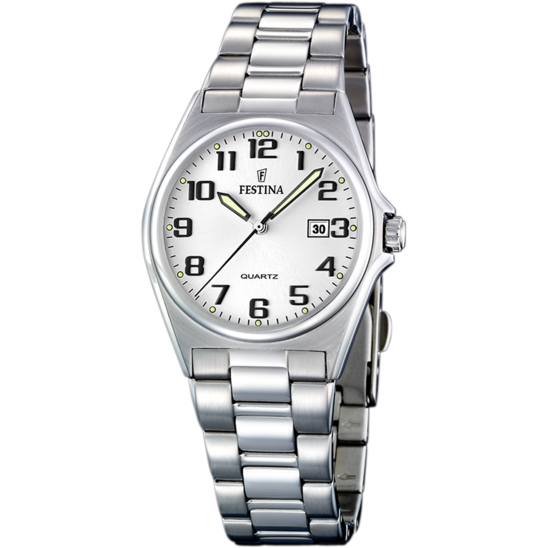 FESTINA CLASSICS WATCH F16375/9 SILVER STEEL STRAP, WOMEN'S