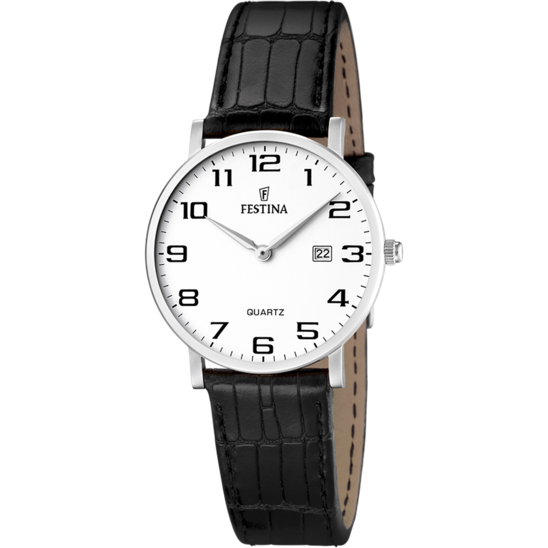 RELÓGIO FESTINA CLASSICS F16477/1 BRANCO COM CORREIA DE COURO, MULHER