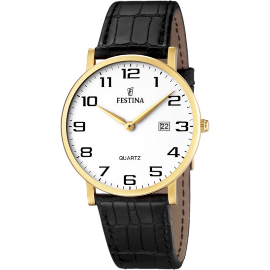 OROLOGIO FESTINA CLASSICS F16478/1 BIANCO CON CINTURINO IN PELLE, UOMO