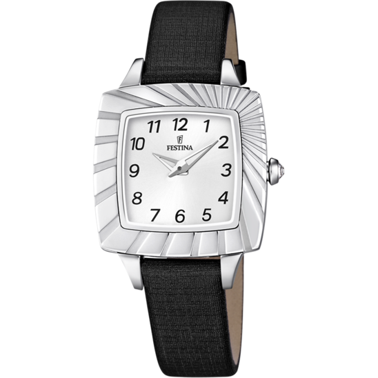 FESTINA WATCH F16650/8 SILVER GRAY LEATHER STRAP, WOMEN'S