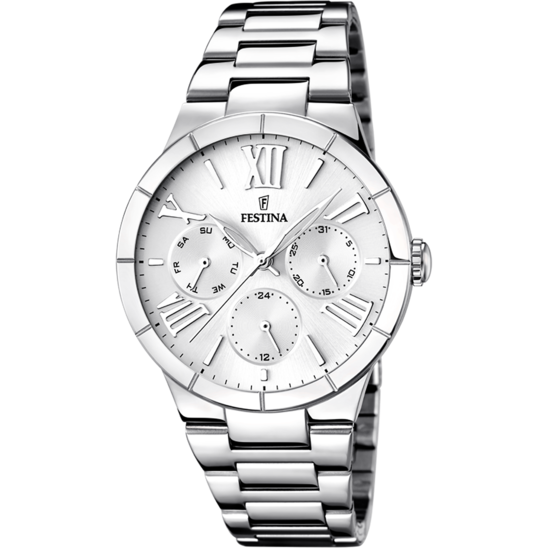 FESTINA BOYFRIEND WATCH F16716/1 WHITE STEEL STRAP, WOMEN'S