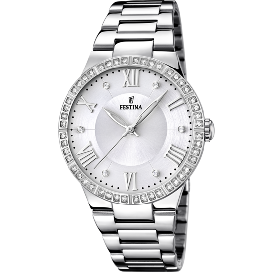 FESTINA BOYFRIEND WATCH F16719/1 WHITE STEEL STRAP, WOMEN'S