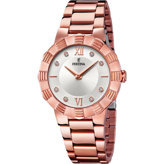 RELÓGIO FESTINA F16733/4 BRANCO COM CORREIA DE AÇO, MULHER