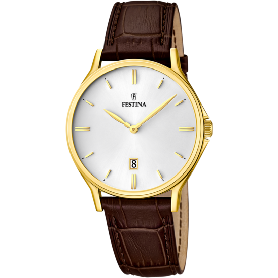 RELÓGIO FESTINA CLASSICS F16747/1 BRANCO COM CORREIA DE COURO, HOMEM