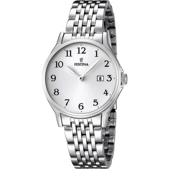 RELÓGIO FESTINA CLASSICS F16748/1 BRANCO COM CORREIA DE AÇO, MULHER