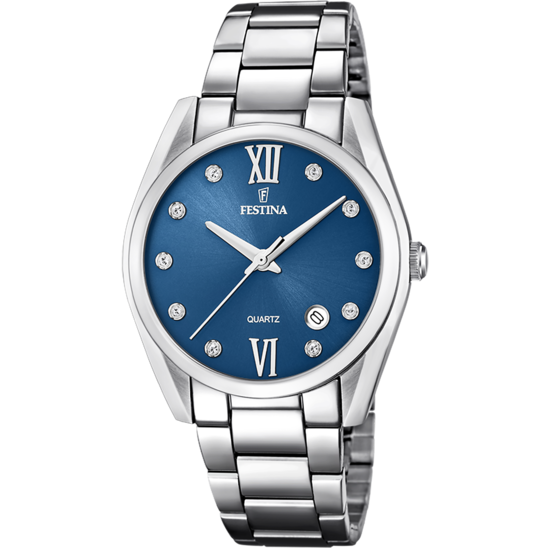 Reloj De Mujer Festina Boyfriend F16790/c Con Esfera Azul