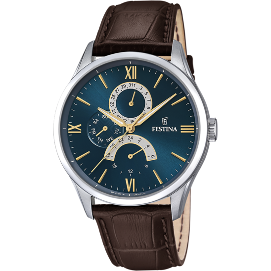 MONTRE FESTINA F16823/A BLEU, BRACELET CUIR, HOMME