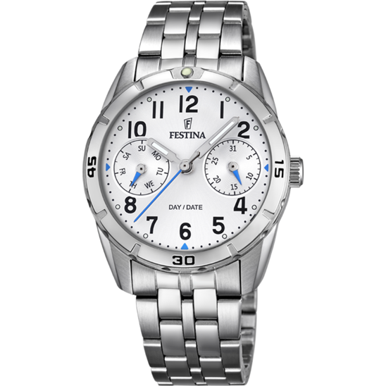 RELÓGIO FESTINA JUNIOR COLLECTION F16908/1 BRANCO CORREIA DE AÇO, INFANTIL