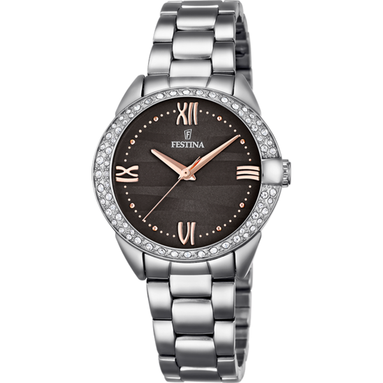 RELÓGIO FESTINA F16919/2 PRETO COM CORREIA DE AÇO, MULHER