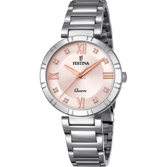 FESTINA MADEMOISELLE WATCH F16936/C PINK STEEL STRAP, WOMEN'S