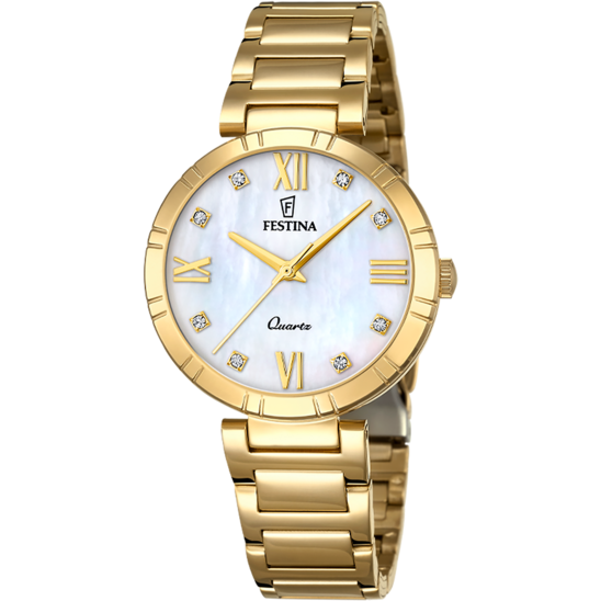 Reloj Festina Mademoiselle F16938/2 Nácar Brazalete De Acero, Mujer
