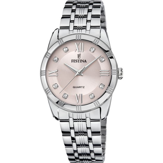 FESTINA MADEMOISELLE WATCH F16940/C PINK STEEL STRAP, WOMEN'S