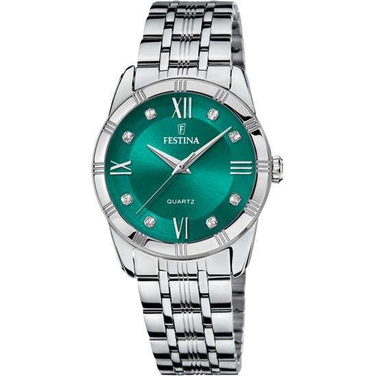 MONTRE FESTINA F16940 F VERT BRACELET EN ACIER INOXYDABLE 316L FEMME