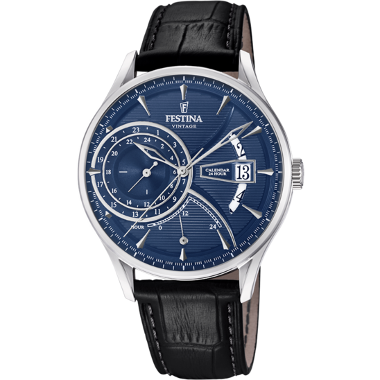 FESTINA WATCH F16985/3 BLUE LEATHER STRAP, MEN