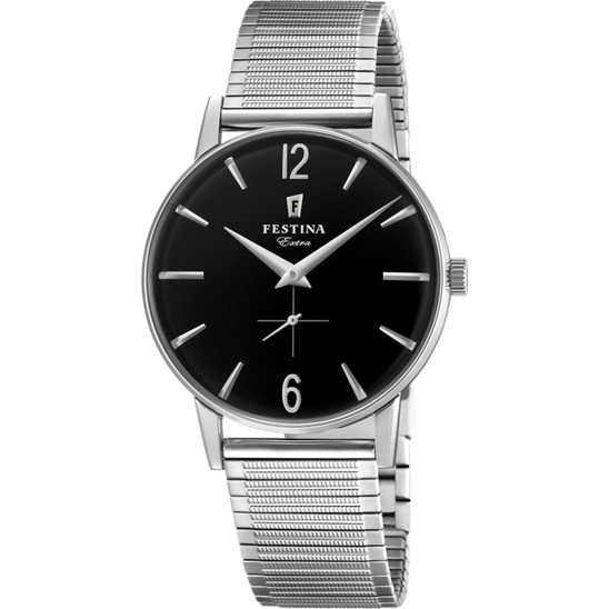 RELÓGIO FESTINA F20250/4 PRETO COM CORREIA DE AÇO, PARA HOMEM.