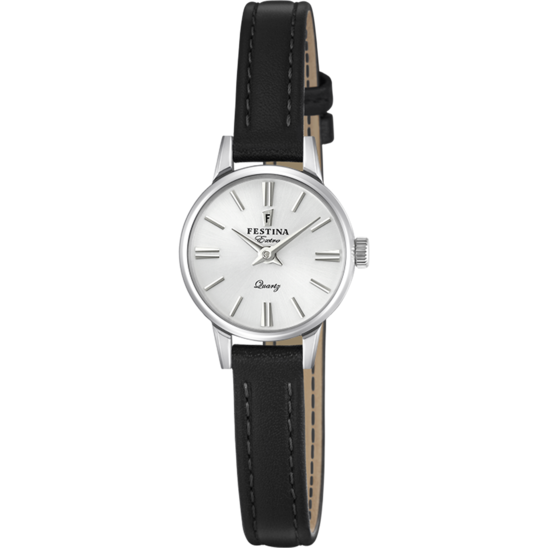 FESTINA WATCH F20260/1 SILVER LEATHER STRAP, WOMEN'S