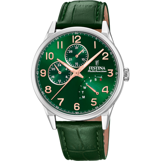 RELÓGIO FESTINA MULTIFUNCTION COLLECTION F20278/D VERDE PULSERA DE COURO, HOMEM