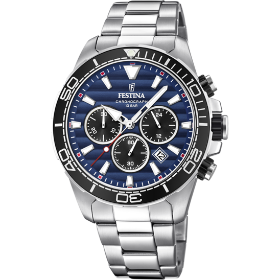 FESTINA PRESTIGE WATCH F20361/3 BLUE STEEL STRAP, MEN'S