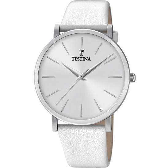 FESTINA BOYFRIEND WATCH F20371/1 STEEL LEATHER STRAP, WOMEN'S