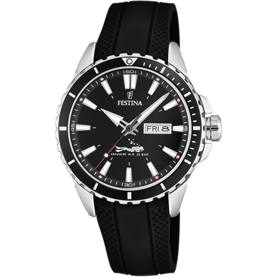 MONTRE FESTINA F20378/1 NOIR, BRACELET CAOUTCHOUC, HOMME